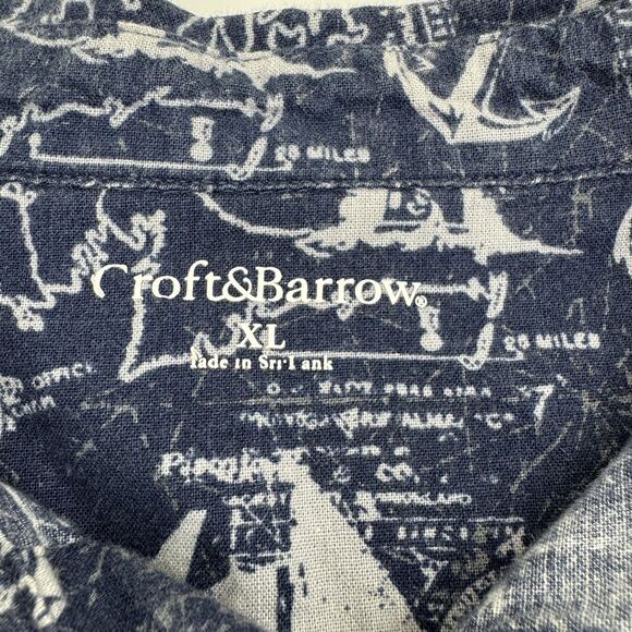 Croft & Barrow Navy Blue Casual Button Down Shirt - Picture 2 of 7